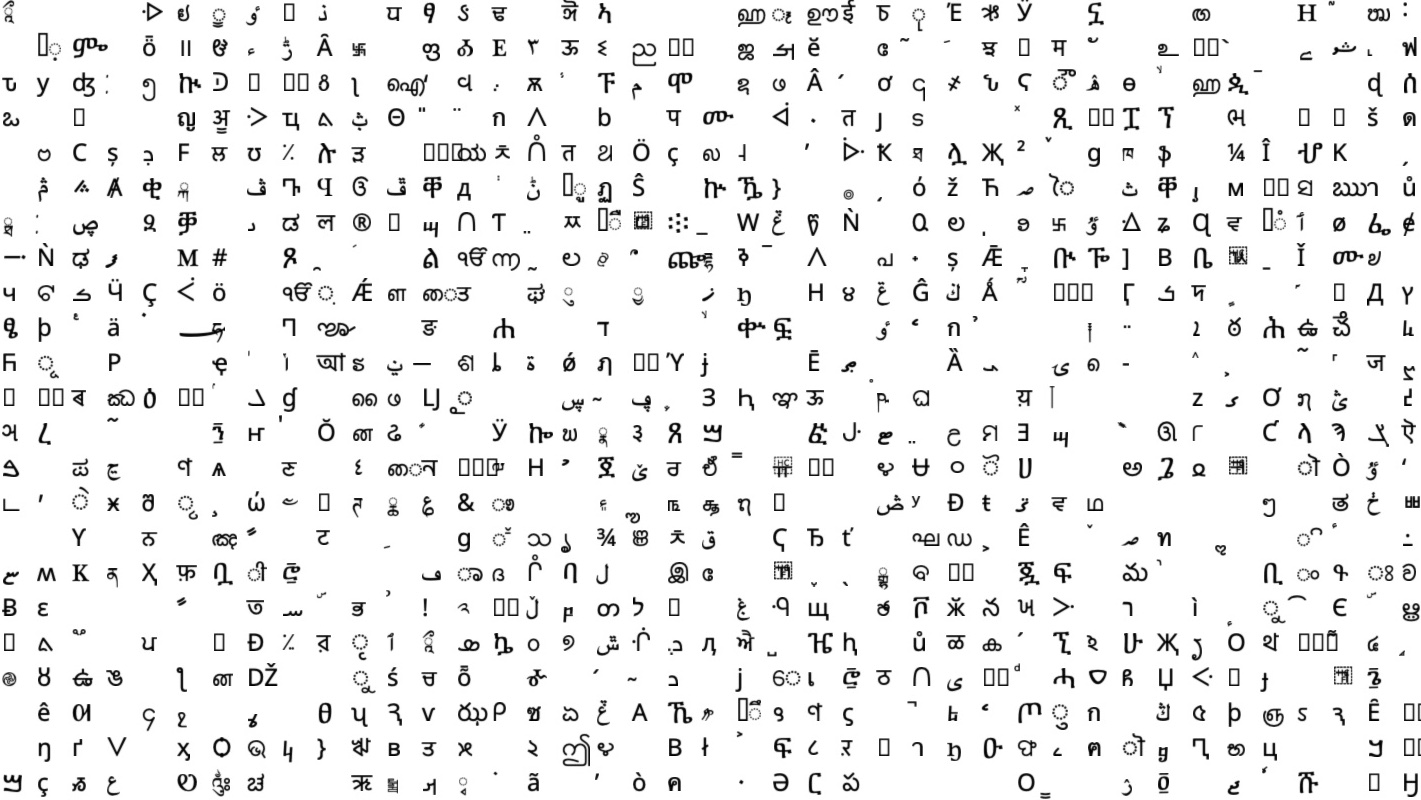 Generative visual with random unicode characters