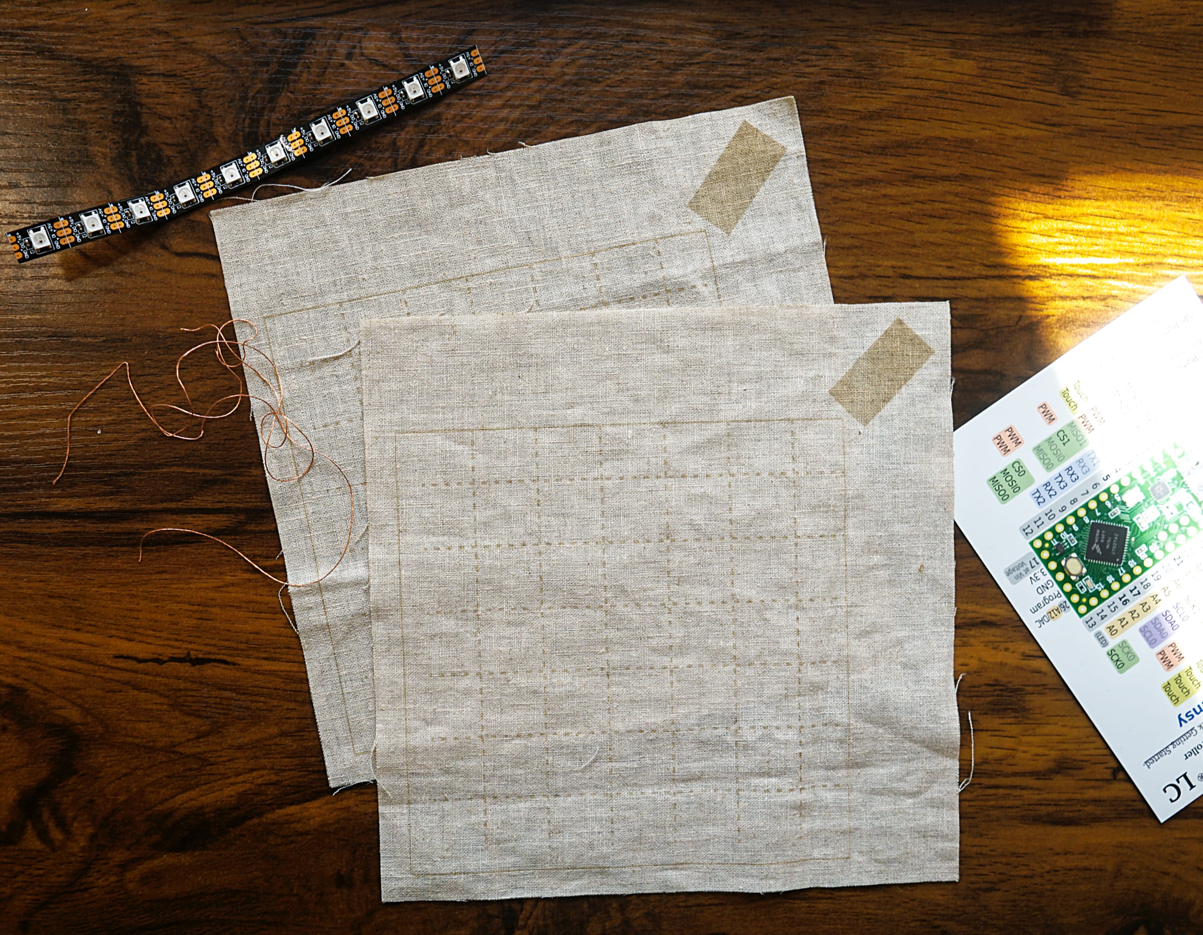 laser cut and etched muslin